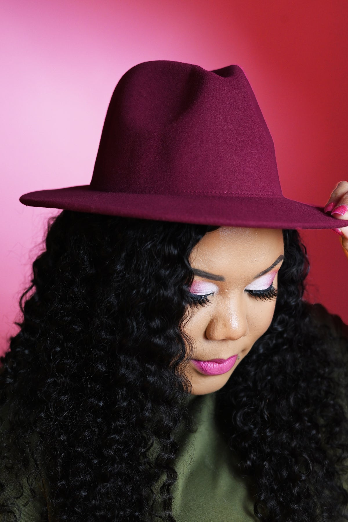 Burgandy &amp; Leopard Fedora